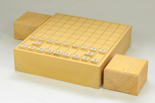 日本産本榧　将棋盤3寸板目　卓上盤一枚物　セット