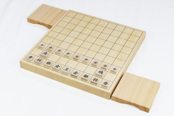 ヒノキ｜将棋盤10号卓上 3点セット｜楓押彫(一字彫)／駒台新榧